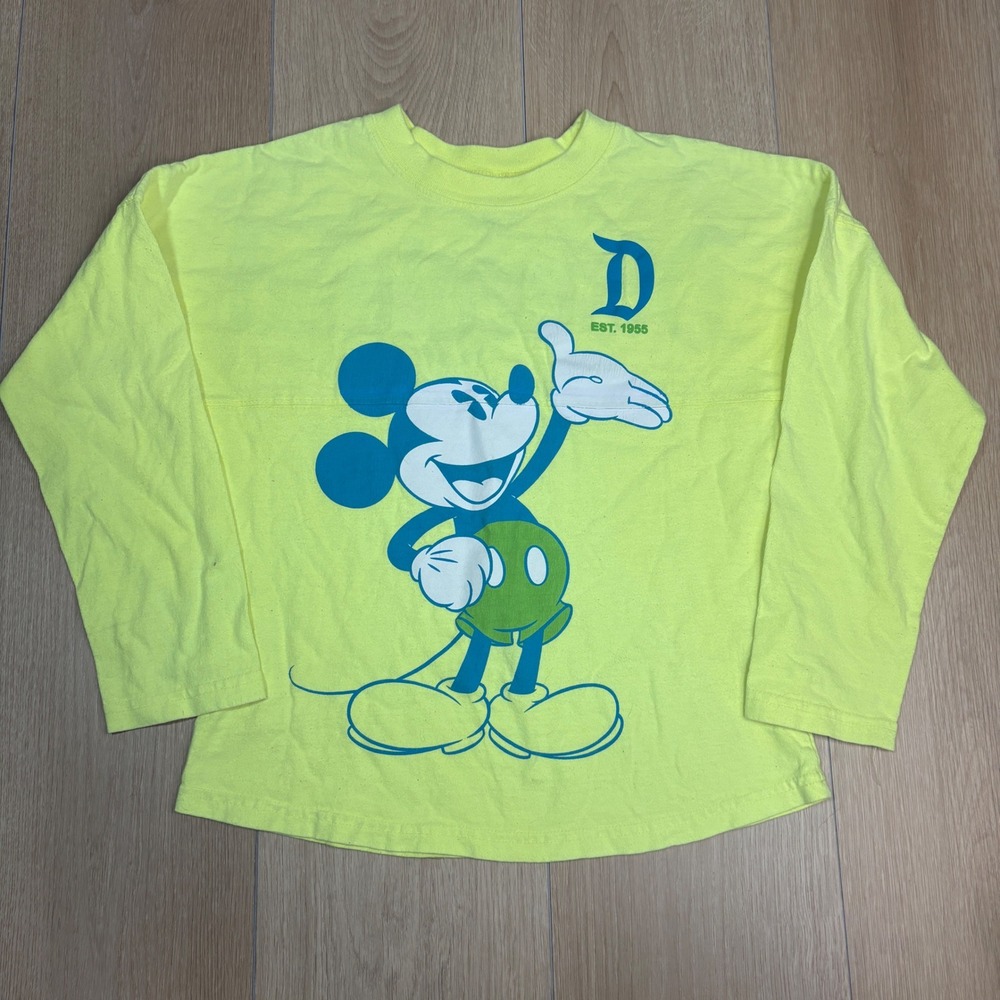 Disney Spirit Jersey Neon Summer Collection Yellow Mickey Disneyland Resort M